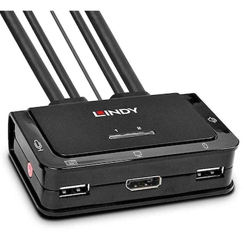 LINDY Lindy KVM Switch 2-Port DisplayPort 1.2, USB 2.0 with Audio Support