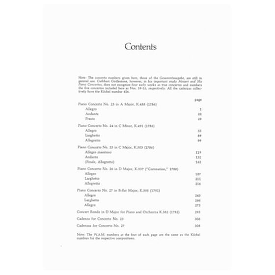 Βιβλίο Για Σύνολα Dover Publications Mozart - Piano Concertos Nr.23-27 [full Score] image 2