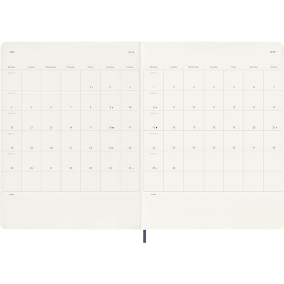 Ημερολόγιο Εβδομαδιαίο Moleskine 2026 12Μ ΧLarge Saphire Blue Soft image 4