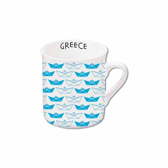 Κούπα Greek Islands Βάρκες Πορσελάνη 140 ml - Λευκό/Γαλάζιο image 0