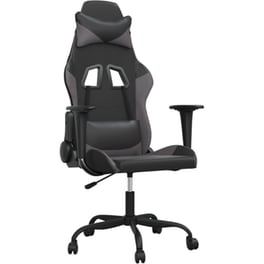 Καρέκλα Gaming VIDAXL 3143645 με Ρυθμιζόμενα Μπράτσα από Τεχνητό Δέρμα - Μαύρο