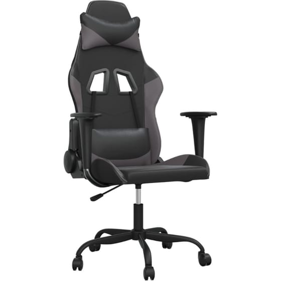 Καρέκλα Gaming VIDAXL 3143645 με Ρυθμιζόμενα Μπράτσα από Τεχνητό Δέρμα - Μαύρο image 0