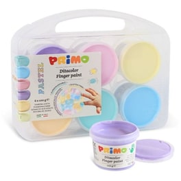 Δακτυλομπογιές Primo Morocolor Παστέλ 100gr 6 Τεμάχια