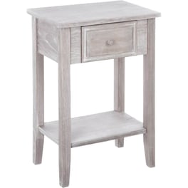 Κομοδίνο Spitishop με Συρτάρι και Ράφι 45x30x67 cm - Γκρι/Λευκό
