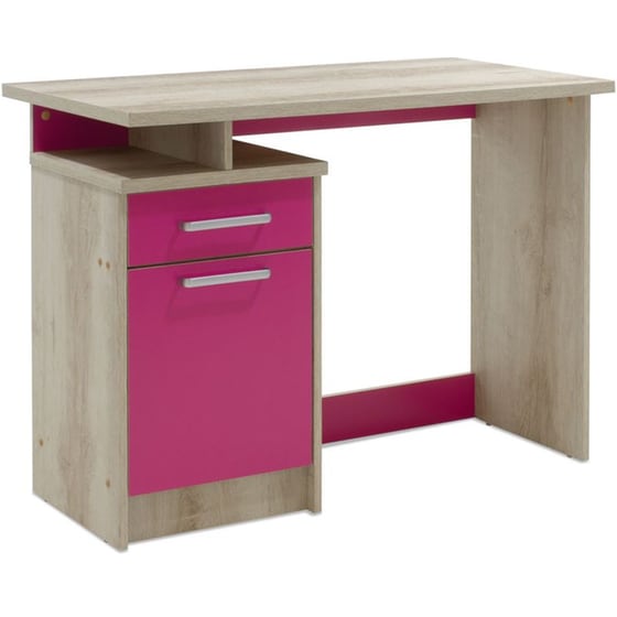 Γραφείο Μελέτης Pakoworld Looney από MDF και Μοριοσανίδα 100x55x75 cm - Μπεζ/Ροζ image 0