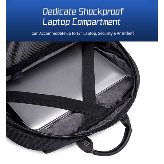 Τσάντα Laptop Arctic Hunter B00544 17" Αδιάβροχη - Μαύρο image 6