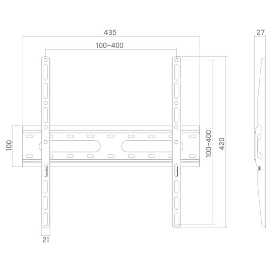 Βάση Τηλεόρασης Επιτοίχια DM PRO DM-3270F για 32" - 70" έως 45 kg image 1
