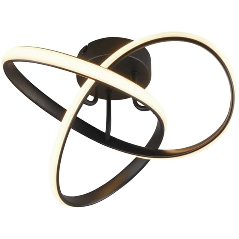 Trio Lighting Πλαφονιέρα Οροφής 40εκ. Μαύρη με Ενσωματωμένο LED