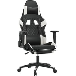 Καρέκλα Gaming VIDAXL 3143769 με Υποπόδιο από Τεχνητό Δέρμα - Μαύρο
