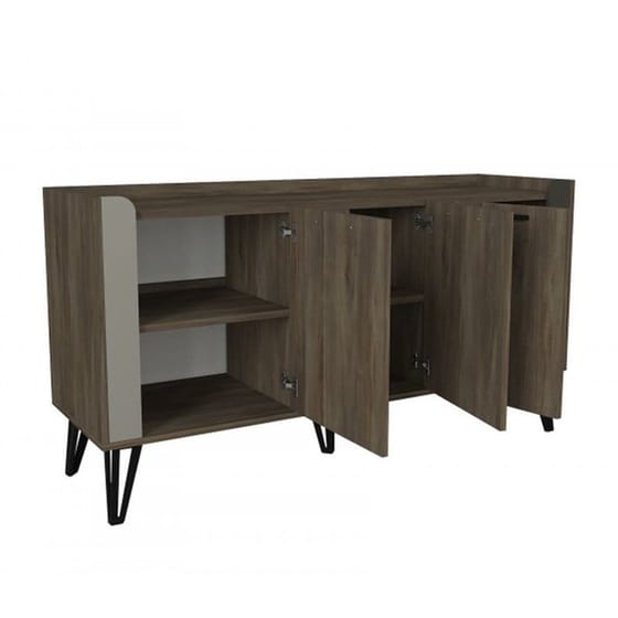 Μπουφές 24Mall Boulevard από Μοριοσανίδα/Μέταλλο 150x45x80 cm - Καρυδί/Ανθρακί image 1