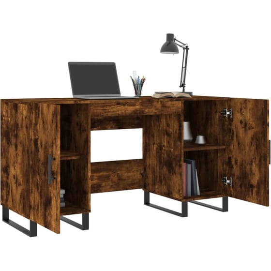 Γραφείο VidaXL από Επεξεργασμένο Ξύλο 140x50x75 cm - Καπνιστή Δρυς image 3