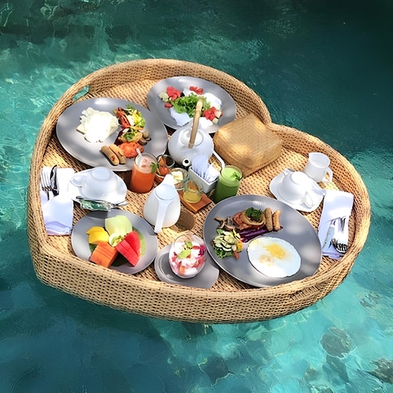 Δίσκος Πισίνας Floating Breakfast 80 cm Καρδιά - Μπεζ image 2