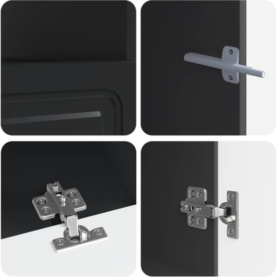 Έπιπλο Τηλεόρασης VidaXL UTRECHT με LED 3 τμχ 198 x 35 x 40 cm - Μαύρο image 3