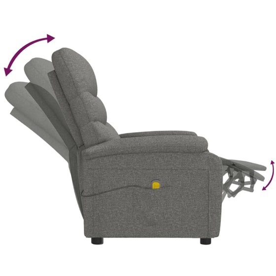 Πολυθρόνα Μασάζ VidaXL από Ύφασμα - Γκρι image 5