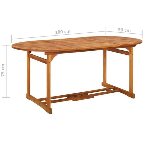 Τραπεζαρία Εξωτερικού Χώρου VidaXL από Ξύλο 180x90x75 cm - Καφέ image 5