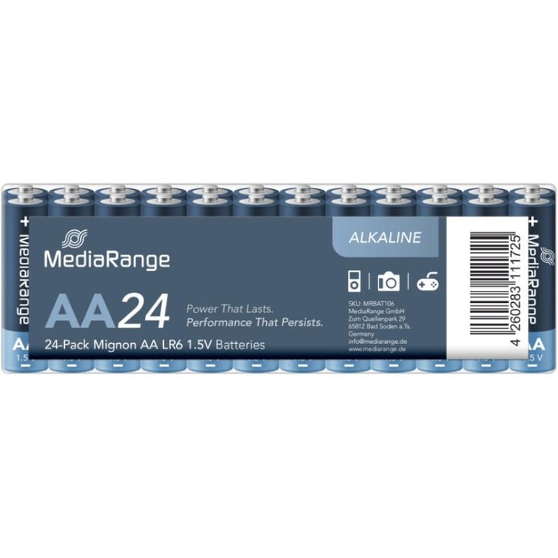 Αλκαλική Μπαταρία MediaRange Premium AA 1.5V (LR6) (24 Pack) (MRBAT106)