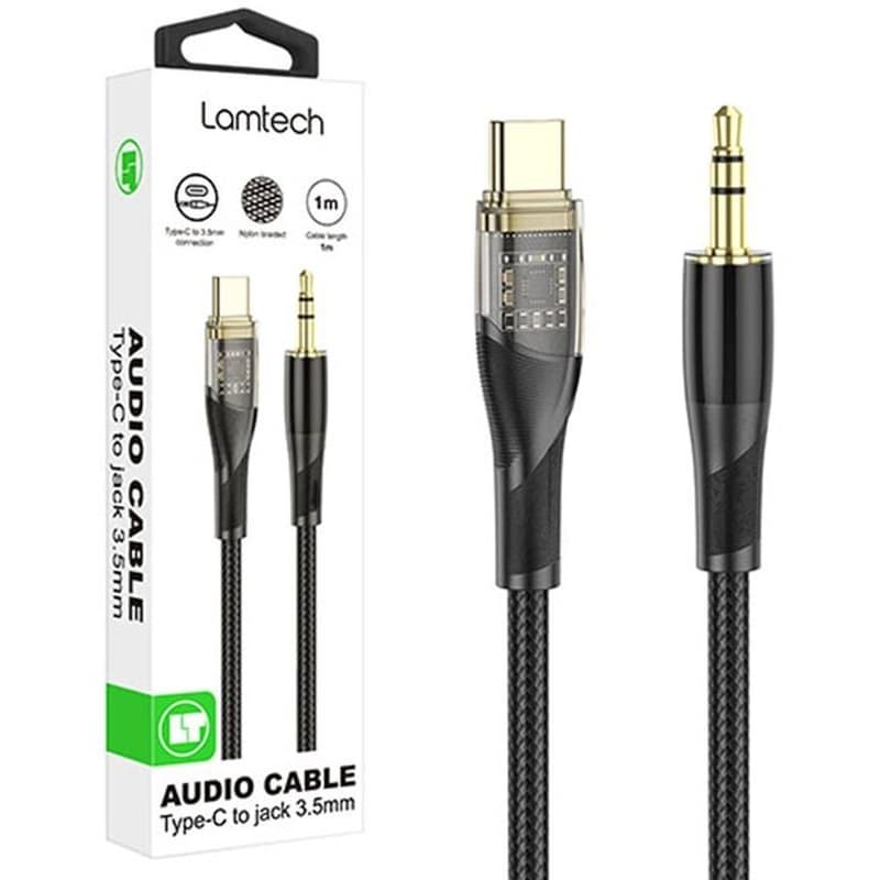 LAMTECH Καλώδιο Ήχου Lamtech Audio USB-C σε Jack 3.5mm 1m - Black (lam113386)