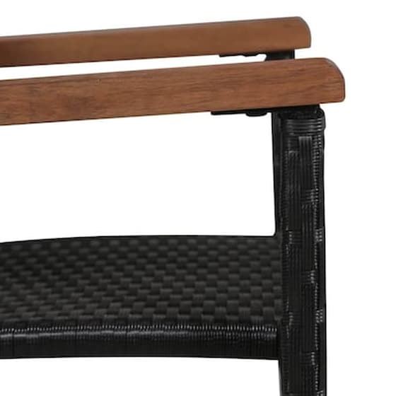 Vidaxl Καρέκλες Κήπου 2 Τεμ. Μαύρες Από Συνθετικό Ρατάν image 3