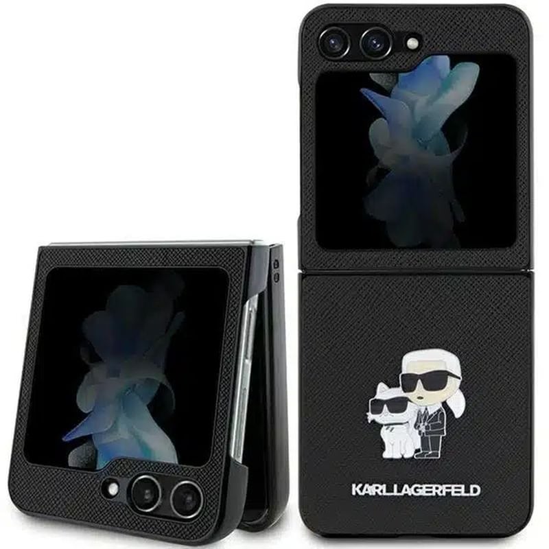 KARL LAGERFELD Θήκη Samsung Galaxy Z Flip 5 - Karl Lagerfeld Saffiano Karl Choupette Pin - Black