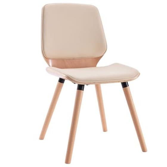 Πολυθρόνες Τραπεζαρίας Vidaxl από Συνθετικό Δέρμα 2 Τμχ - Κρεμ image 2