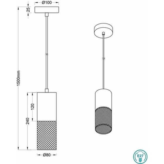 Trio Lighting Tosh Κρεμαστό Φωτιστικό Καφέ με Ντουί E27 10x150εκ. image 2