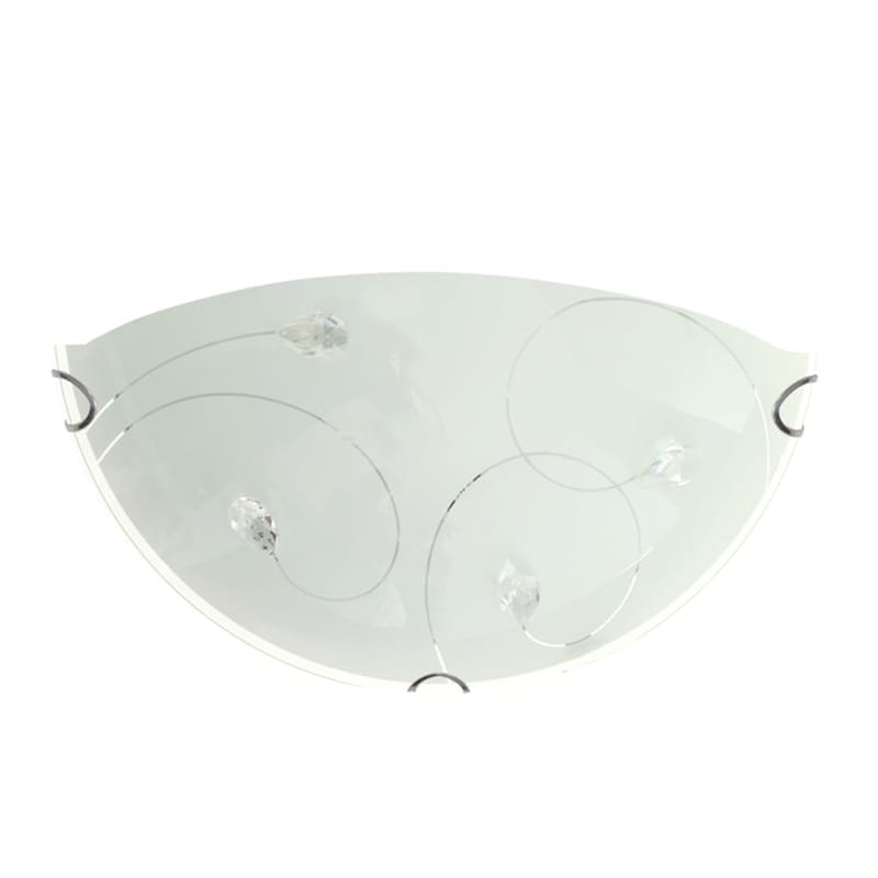 Απλίκα Τοίχου Aca Anya Ad998050 Γυάλινη 30x9x15 cm - Ασημί/Λευκή