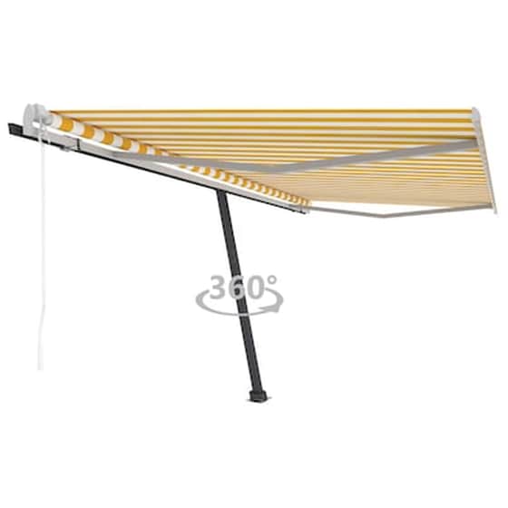 Τέντα Vidaxl Αλουμίνιο Αυτόματη 450x300cm - Κίτρινο/Λευκό image 0