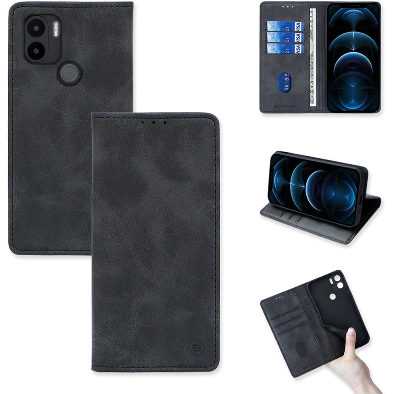 Θήκη Xiaomi Redmi A2 Plus - Sonique Vintage Magnet Book - Μαύρο
