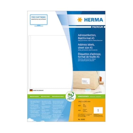 Herma Labels Χαρτί για Ετικέτες 148.5x205mm 400 φύλλα image 0