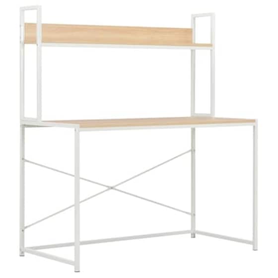 Γραφείο Βιβλιοθήκη VidaXL από Μοριοσανίδα 120x60cm - Δρυς/Λευκό image 2