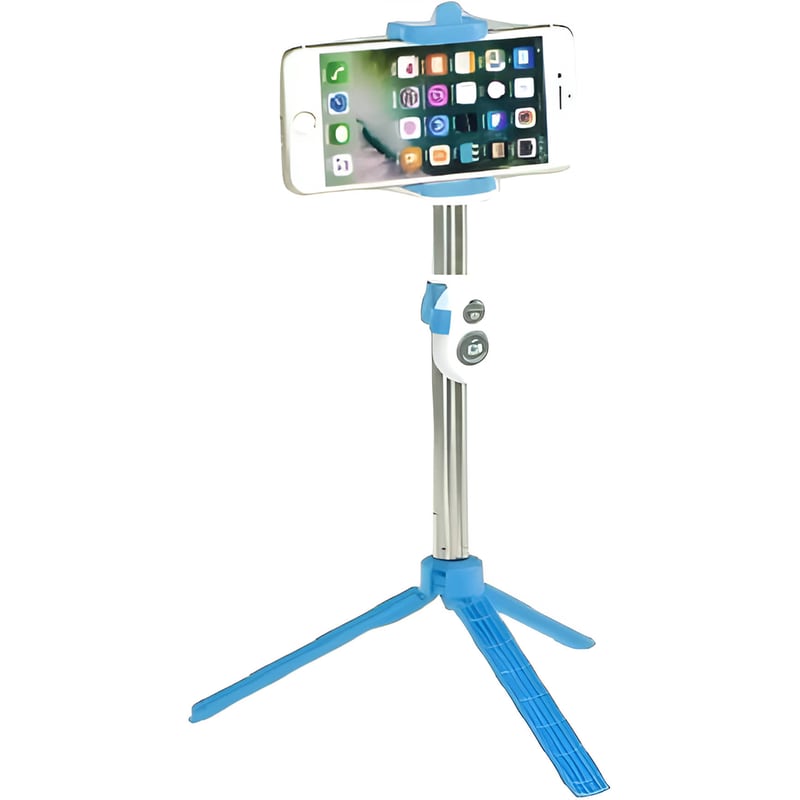 BLUN Τρίποδο Selfie Stick Blun SSTR-01 με Bluetooth - Γαλάζιο
