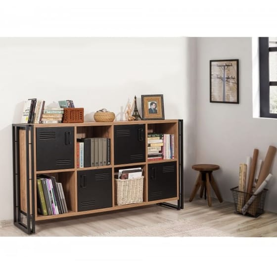 Μπουφές 24Mall Cosmo Atlantic Pine από Μοριοσανίδα/Μέταλλο 164x35x89 cm - Καφέ/Μαύρος image 2