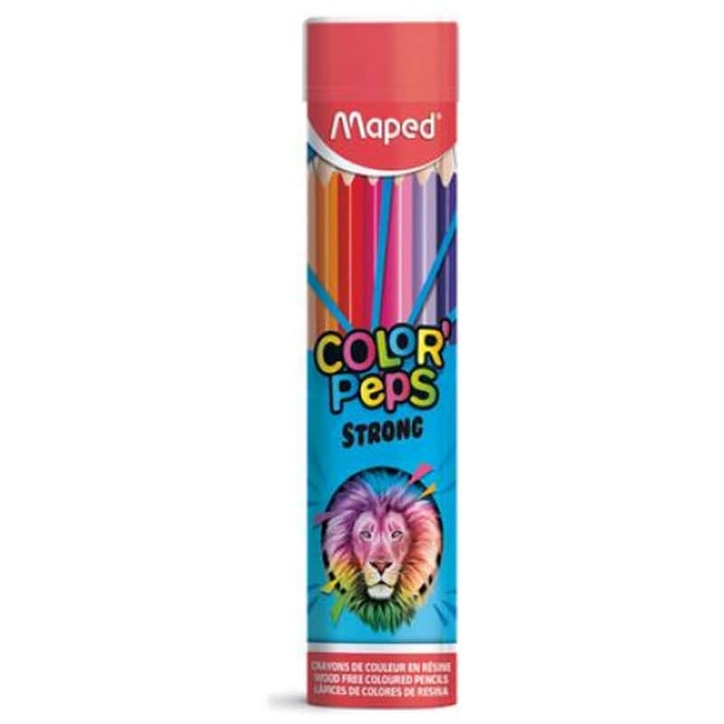 MAPED Ξυλομπογιές Maped Color Peps Strong σε Μεταλλικό Κύλινδρο (24 Τεμάχια)