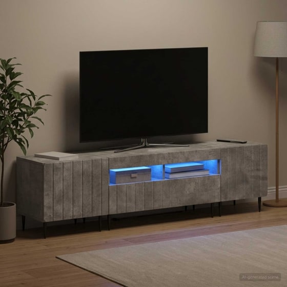 Έπιπλο Τηλεόρασης VidaXL με LED 5 τμχ 178 x 35 x 43 cm - Γκρι Σκυροδέματος image 1