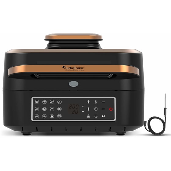 Ψηστιέρα Γκριλιέρα TURBOTRONIC TT-AG700 AIR FRYER GRILL 1800W Μαύρο-Χρυσό image 0