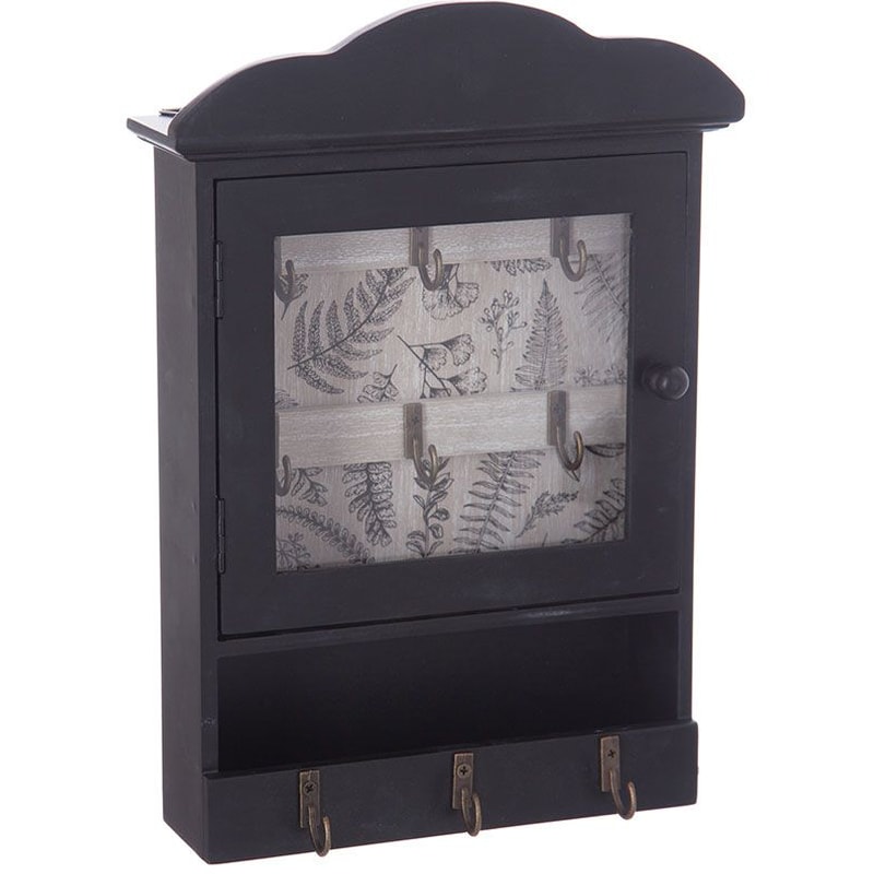 Κλειδοθήκη Spitishop Ξύλινη 20x5.5x28.5 cm - Μαύρη