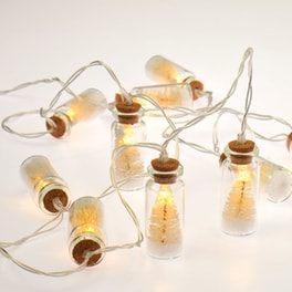 Χριστουγεννιάτικη Γιρλάντα 10 LED Aca Decor Glass Bottle White
