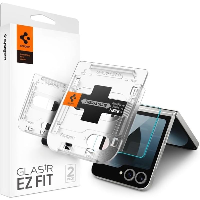 Προστατευτικό οθόνης Samsung Galaxy Z Flip6 - Samsung Galaxy Z Flip6 - Spigen Tempered Glass Glas.tr Ez Fit 9h - Clear (2τμχ)