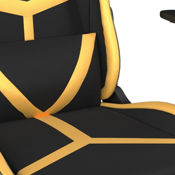 Καρέκλα Gaming VIDAXL 345436 με Υποπόδιο από Τεχνητό Δέρμα - Μαύρο image 9