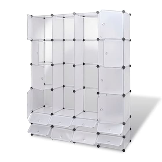Vidaxl Ντουλάπα Σπονδυλωτή Με 18 Τμήματα Λευκή 37 X 146 X 180,5 Εκ. image 3