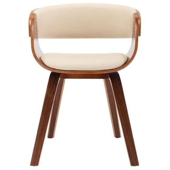 Vidaxl Καρέκλα Τραπεζαρίας Κρεμ Από Λυγισμένο Ξύλο Και Συνθετικό Δέρμα image 3