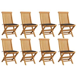 Vidaxl Καρέκλες Κήπου 8 Τεμ. Από Μασίφ Ξύλο Teak Με Taupe Μαξιλάρια