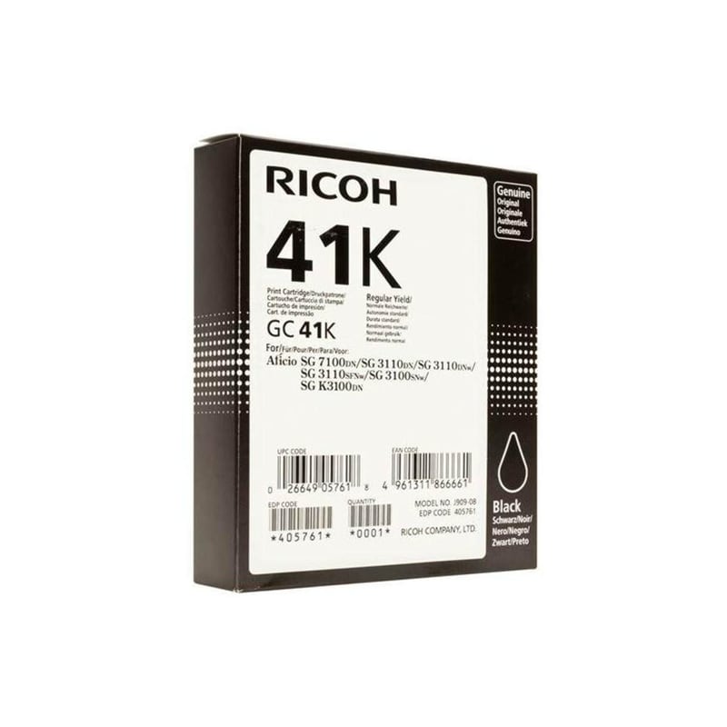 RICOH Ricoh Gel Ink Μαύρο Μελάνι Εκτυπωτή GC41K