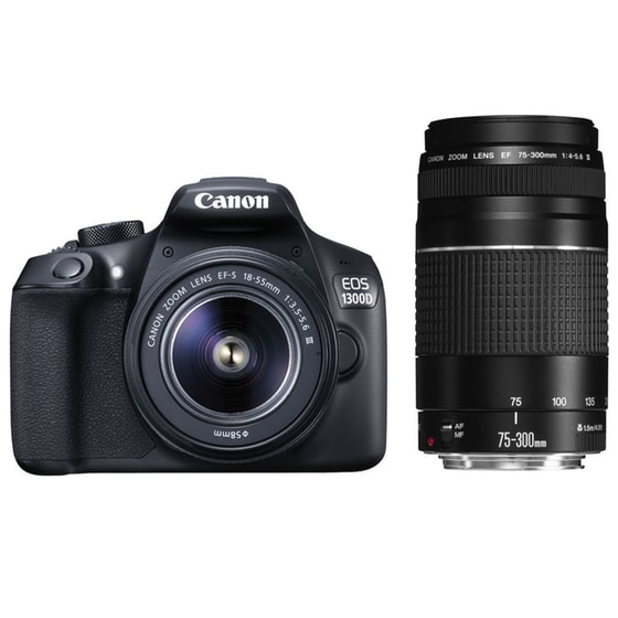 Canon EOS 1300D Kit 18-55mm III & Canon Φακό 75-300mm EGP image 0