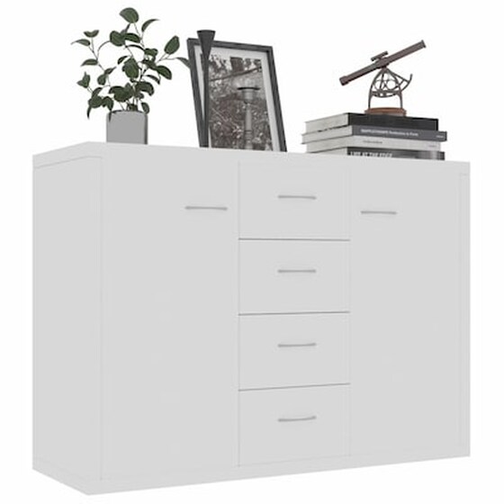 Vidaxl Μπουφές Λευκός 88 X 30 X 65 Εκ. Από Μοριοσανίδα image 3