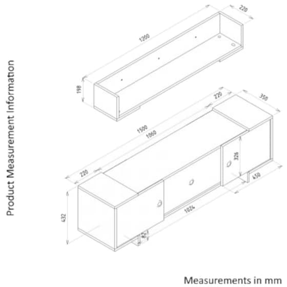 Έπιπλο Τηλεόρασης 24Mall Lipari από Μοριοσανίδα 150x35x43.2 cm - Καρυδί/Ανθρακί image 9