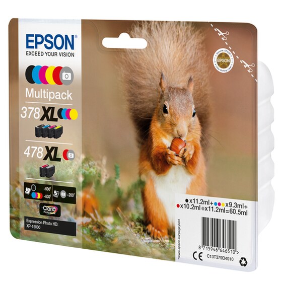 Epson 378XL Πολλαπλό / Μαύρο Πακέτο 6 Μελανιών Εκτυπωτή C13T379D4010 image 3