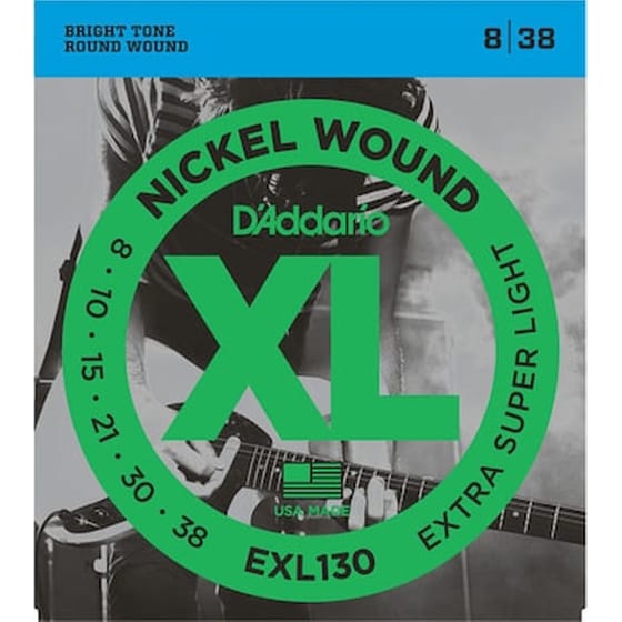 Σετ 6 Χορδές Ηλεκτρικής Κιθάρας D'addario Exl130 008-038 image 0