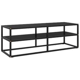 Έπιπλο Τηλεόρασης Vidaxl Γυαλί  120x40x40 cm   - Μαύρο
