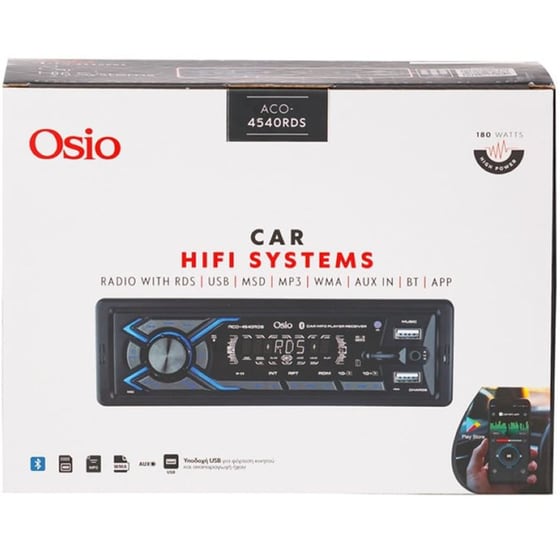 Osio Aco-4540Rds Ηχοσύστημα Αυτοκινήτου Universal 1DIN - Μαύρο image 4